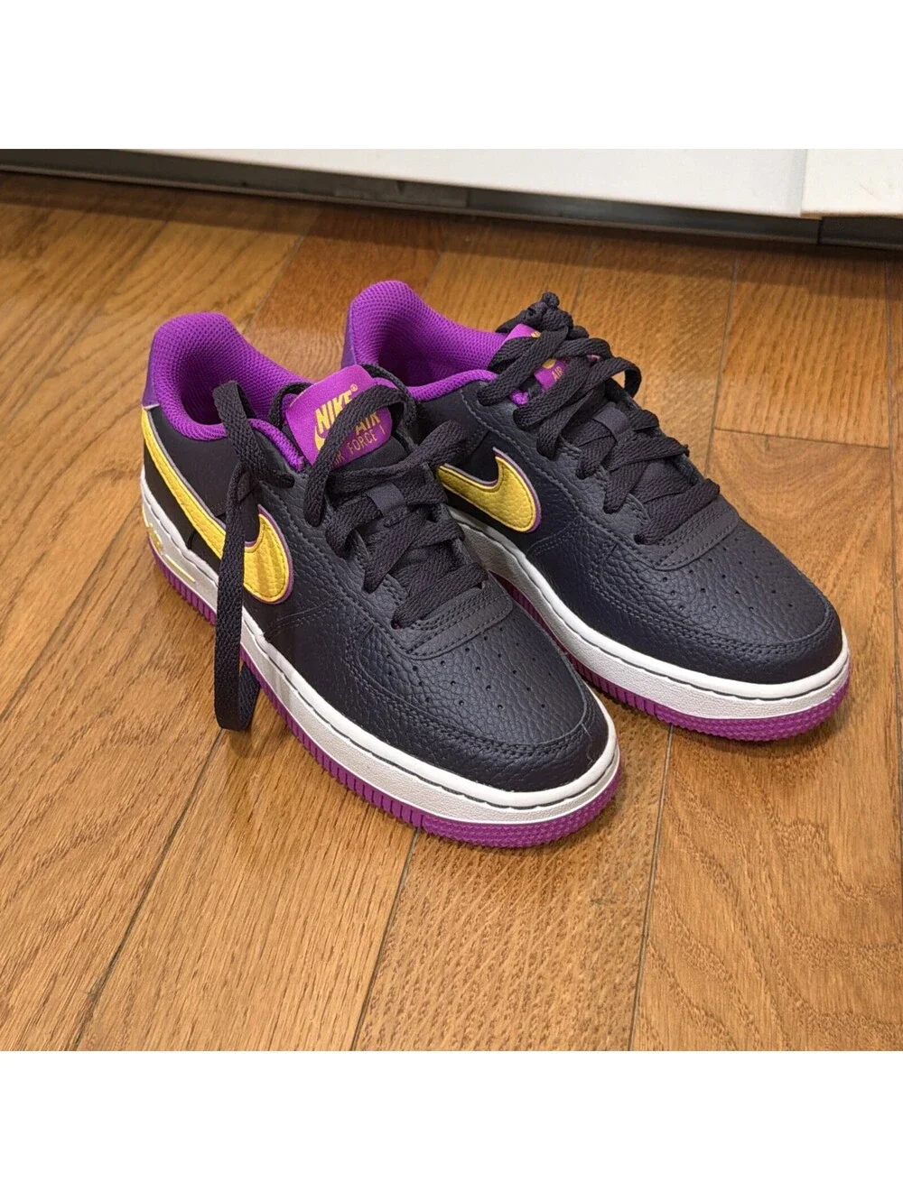 Size 3.5Y US Kids Nike Air Force 1 GS Cave Purple Yellow DX5805-500 Youth